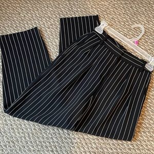 Babaton Aritzia black and white pinstriped Modesto pant